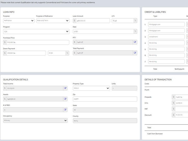 Loan Qualification Tool